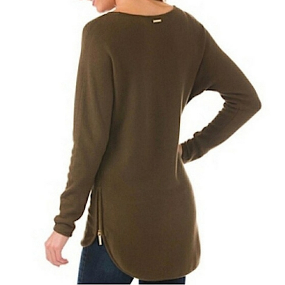 Michael Kors olive zipper side sweater large